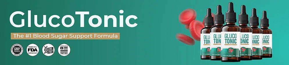 GlucoTonic quality seals: GMP certified, FDA-registered facility, GMO free and assembled in the USA