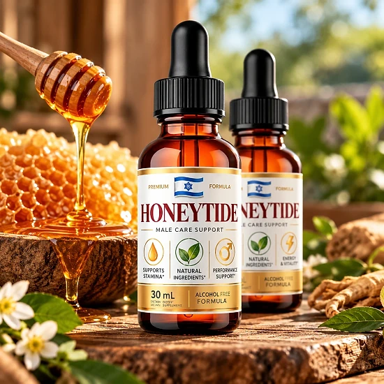 Honeytide dropper bottles with honey and ginseng root