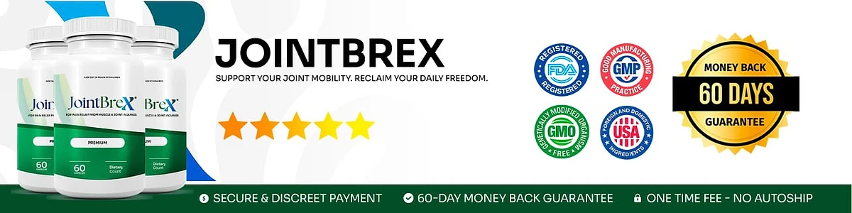 JointBrex: FDA-registered, GMP, GMO-free and USA badges with a 60-day money-back guarantee