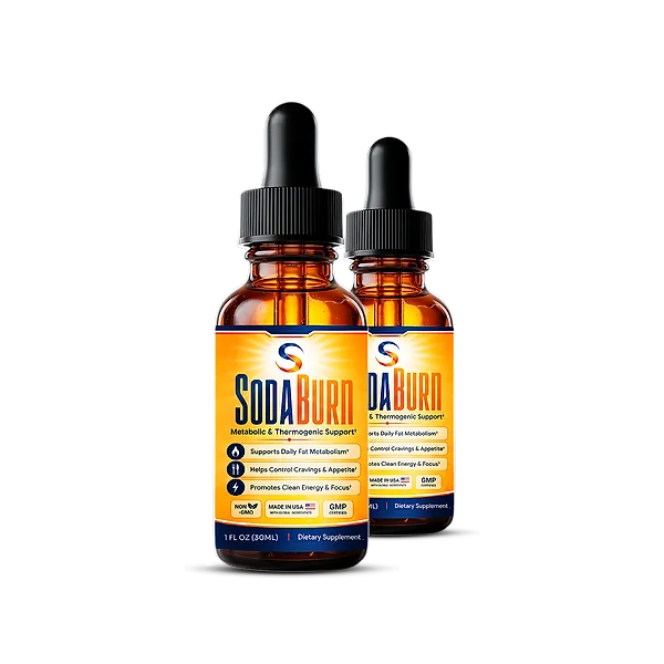 Two SodaBurn dropper bottles